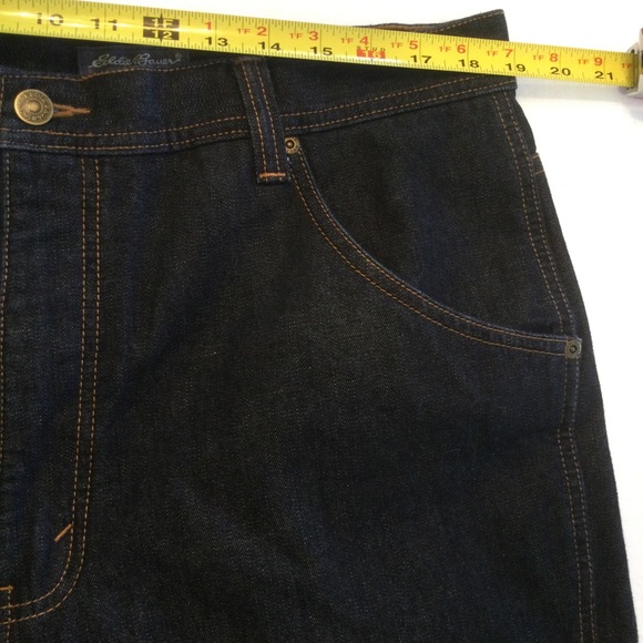 Eddie Bauer Flannel Lined Dark Wash Denim Jeans Mens. Size: 38/32 - Picture 14 of 16